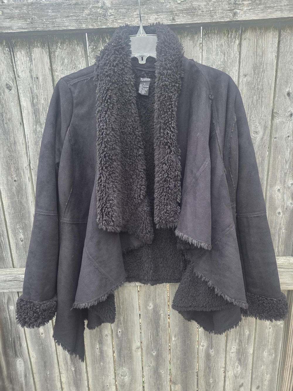 Plush Black Teddy Shearling Jacket - Unknown Brand